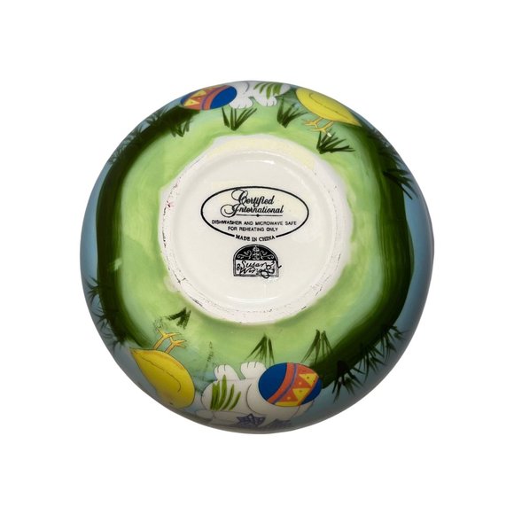 Rare Certified International China Susan Winget Easter Rabbit Serving Bowl 5.5" - Picture 6 of 6